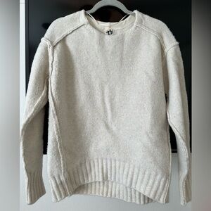 Women’s Free People Cream Boucle Oversized Sweater for sale!
